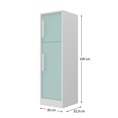 Kit Cozinha E Geladeira Em MDF Brinquedo Infantil menta