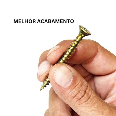 Kit 100 Parafusos 5,0x45 5x45 para Madeira Chipboard Phillips Atarraxante Cabeça Chata MDF MDP