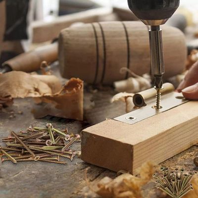 Kit 100 Parafusos 5,0x45 5x45 para Madeira Chipboard Phillips Atarraxante Cabeça Chata MDF MDP