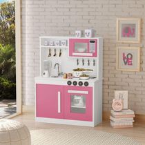 Cozinha Infantil Brincar De Faz De Conta Em MDF Rosa