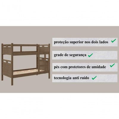 Beliche Robusto Com 2 Colchões Confortáveis - Kit Completo Legno