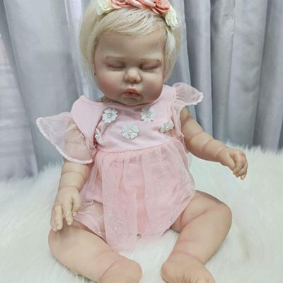 Bebê Reborn Menina Dormindo Cabelo Implantado Fio A Fio Super Realista