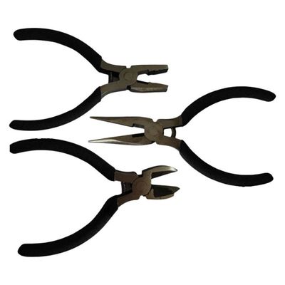 3 Mini Alicates Universal - Bico Meia Cana - Corte Diagonal