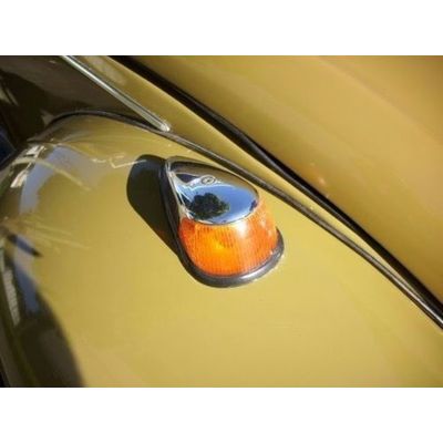 Par Capa Cromada Metal Pisca Dianteiro Vw Fusca 1970 à 1996
