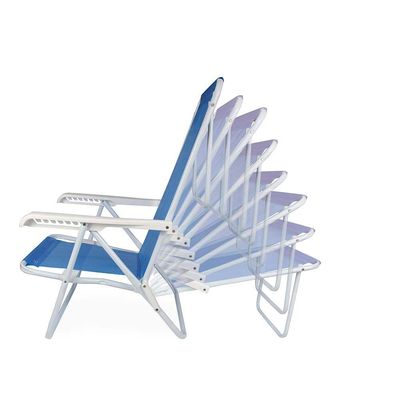 Cadeira De Praia Piscina Reclinável 8 Posições Sannet Mor Azul
