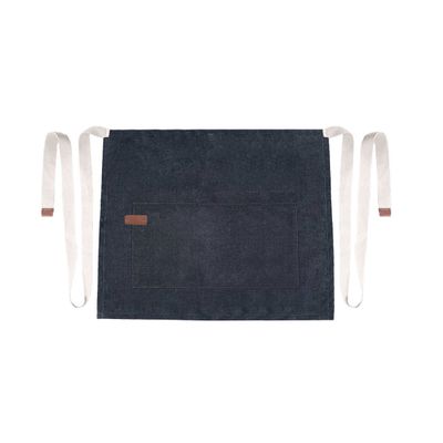 Avental de Cintura Jeans Azul Algodao Cafeteria Bar Vegano
