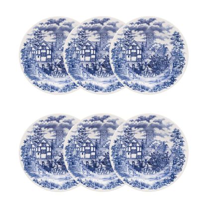 Pratos Fundos com Estampa Cena inglesa 21,5cm 12 Unidades - Biona 026836