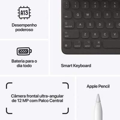 iPad 9ª geração Apple, 10.2", 256GB, A13 Bionic, Wi-Fi, Cinza Espacial