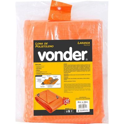 Lona Polietileno 6x4m Laranja 150 Micras Média Vonder