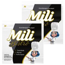 Guardanapo Mili Bistrô Folha Dupla 30x29,5cm-  2 Pacotes  c/ 50un *