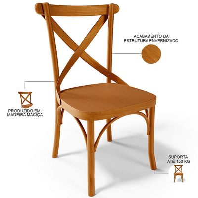 Cadeira Para Sala de Jantar e Estar Living Ávila L02 Madeira Maciça - Lyam
