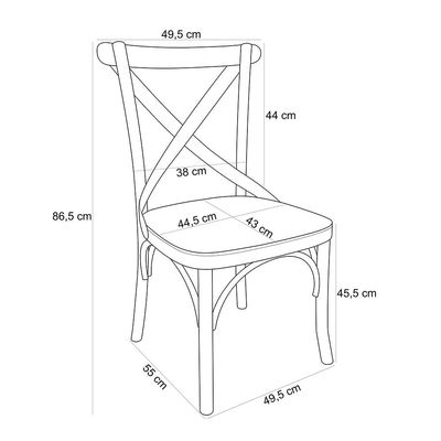 Cadeira Para Sala de Jantar e Estar Living Ávila L02 Madeira Maciça - Lyam