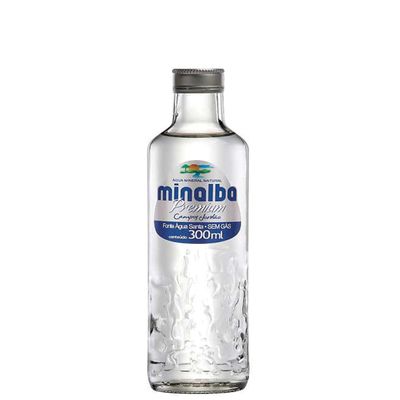 AGUA MINERAL MINALBA PREMIUM SEM GÁS 300ML -PACK COM 12 UNID
