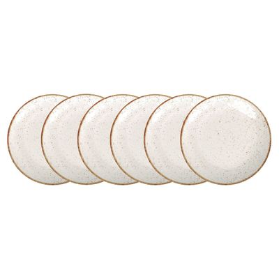 Prato Raso de Porcelana Rústico Marrom 25cm 6un - Tramontina 96980/012