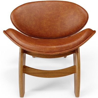 Kit 2 Poltronas Decorativa Orgânica Sala Living Kadosh L02 Couríssimo Camel - Lyam Decor
