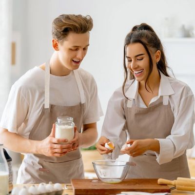 Avental Bege Caqui Algodao Restaurante Cafeteria Bar Vegano