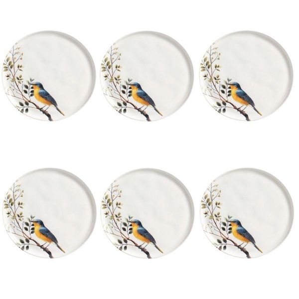 Conjunto De Pratos Rasos 06 Peças Bio Birdy Porto Brasil