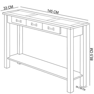 Aparador Buffet Sala De Estar 01 Gaveta 145cm W02 New Rústico Madeira Maciça Imbuia - Lyam Decor