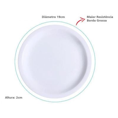 Jogo 8 Pratos De Sobremesa Lanche Porcelana Iguaçu - Germer