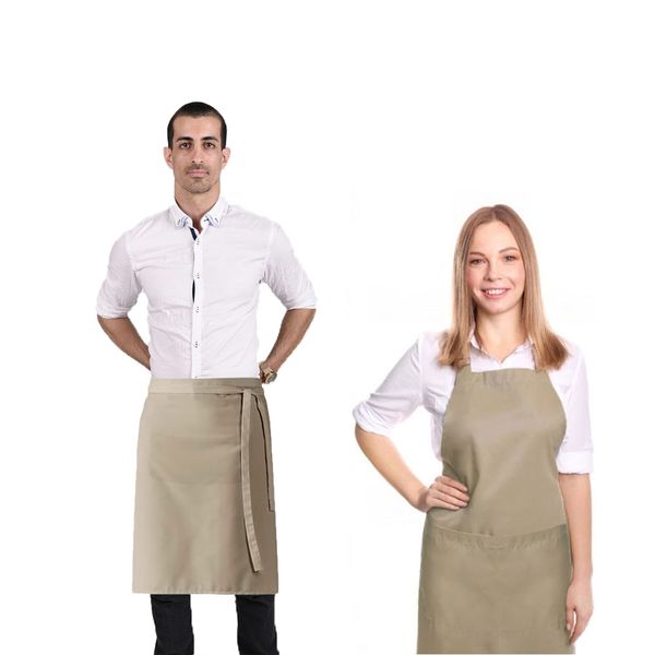 Avental Bege Caqui Kit Profissional Cintura Chef Bartender