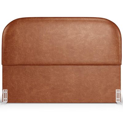 Cabeceira Cama Box King 195cm Lanna com Puff Recamier Doha W01 Couríssimo Camel - Lyam Decor