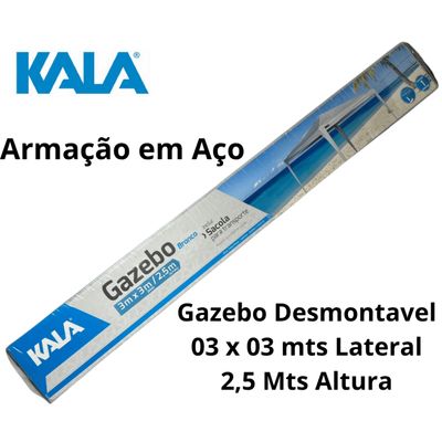 Tenda Praia Gazebo Barraca 3x3 Branca Camping Bco Aço Kala