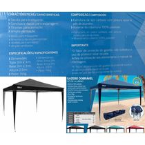 Tenda Gazebo Dobrável 3x3 Sanf Praia Jardim Campo Preto Kala