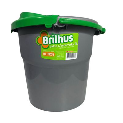 Balde Plastico Com Espremedor 09 Litros Brilhus Bettanin