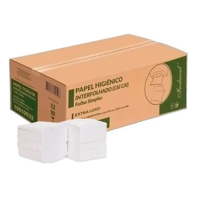 Papel Higiênico Interfolhado Cai Cai Folha Simples 10000 Uni