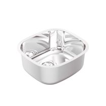 Cuba de Embutir Docol Invicta 37x34x18 cm em Aço Inox Alto Brilho com Válvula 4.1/2"