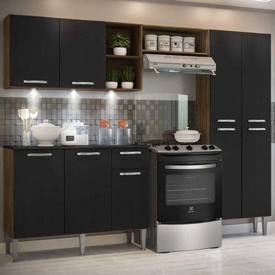 Cozinha Compacta Multimóveis Fg3413 3 Leds Armário E Balcão