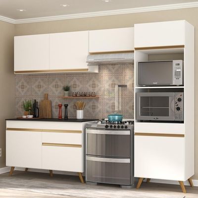 Cozinha Compacta Multimóveis Fg3693 Armário E Balcão Branca