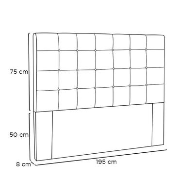 Cabeceira Verona Cama Box King 195 Cm Corino Preto