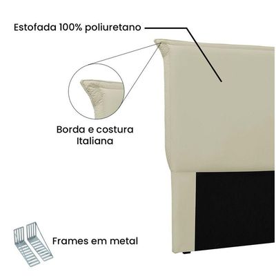 Cabeceira Garden Cama Box Solteiro 90Cm Corino Bege