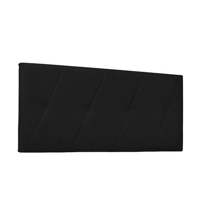 Cabeceira Aquilla Cama Box King 195 Cm Corino Preto