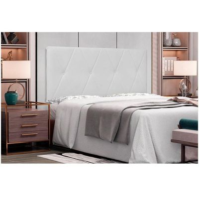 Cabeceira Aquilla Cama Box King 195 Cm Corino Branco
