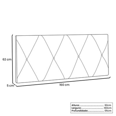 Cabeceira Aquilla Cama Box Queen 160 Cm Preto
