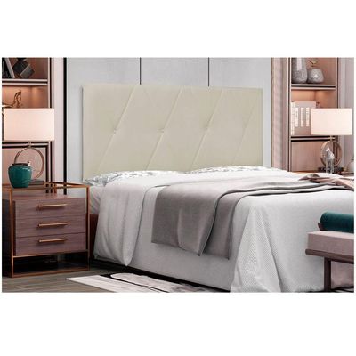 Cabeceira Aquilla Cama Box King 195 Cm Corino Bege