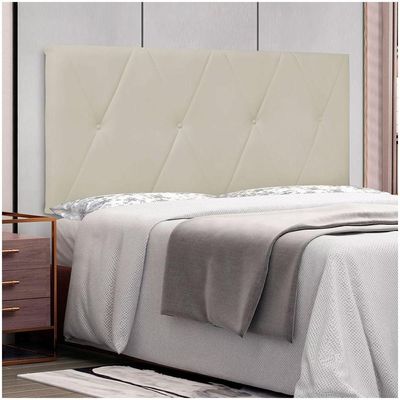 Cabeceira Aquilla Cama Box Solteiro 90Cm Corino Bege