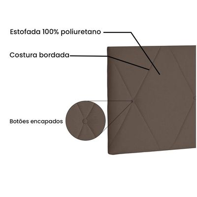 Cabeceira Aquilla Cama Box King 195 Cm Suede Caramelo