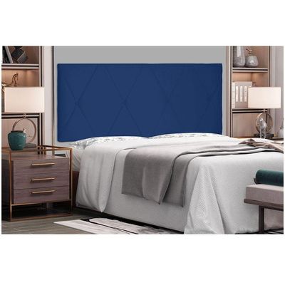 Cabeceira Aquilla Cama Box Solteiro 90Cm Suede Azul Marinho