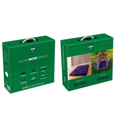 Kit 2 Colchão Inflável de Casal Com Inflador Acoplado Mor