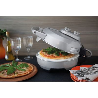 FORNO ELÉTRICO PARA PIZZA EM AÇO CARBONO E BASE DE CERÂMICA TRAMONTINA BY BREVILLE (69141011) - Inox - 110 V