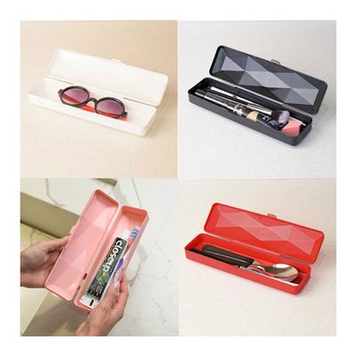 Estojo Vermelho Multiuso Porta Oculos Talheres Maquiagem