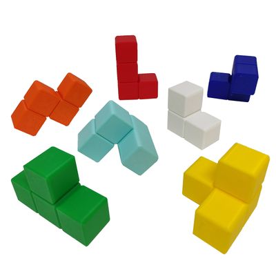 Cubo Encaixe Quebra Cabeça Puzzle Tetris Grande 8 cm com Base