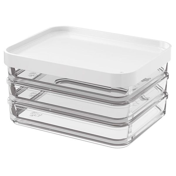 Pote Clear Trio Coza 20770/3007 em Poliestireno Transparente/ Branco 840 ml