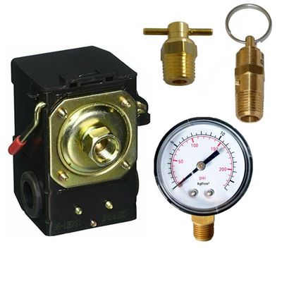 Kit Manômetro Segurança Dreno Pressostato 1 via BP