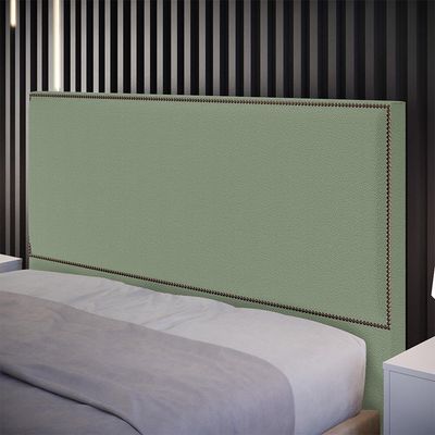 Cabeceira Box Casal Com Tachas 160 cm Vicenza L02 Bouclê Oliva - Lyam Decor