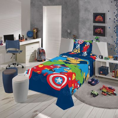Jogo de Cama Solteiro 3 Peças Poliéster Avengers Lepper