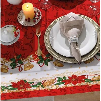 Toalha Mesa Quadrada Athenas 140x140cm Natal 110 Dohler